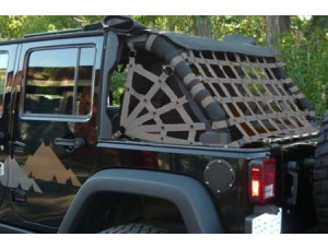 Netting 3pc Kit Spiderweb Sides - for Jeep JKU 4 Door - Grey