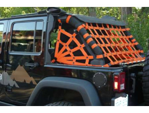 Netting 3pc Kit Spiderweb Sides - for Jeep JKU 4 Door - Orange