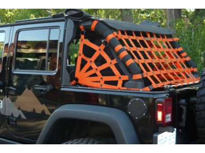 Netting 3pc Kit Spiderweb Sides - for Jeep JKU 4 Door - Orange