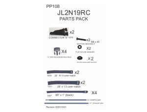 Replacement Parts Pack for 3 Piece rear cargo style net for Jeep JL 2 door 2019 - up