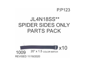 Replacement Parts Pack for 2 Piece rear spider style side for Jeep Jl unlimited (4dr) 2018 - up